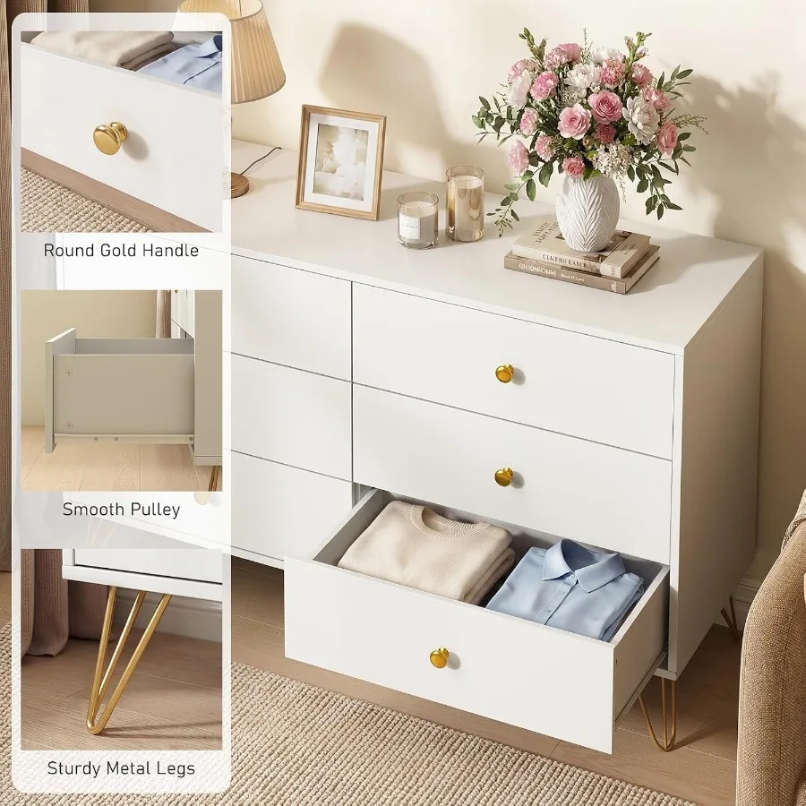 Bedroom 6-Drawer White Dresser - огляд і ціна Storage & Organization