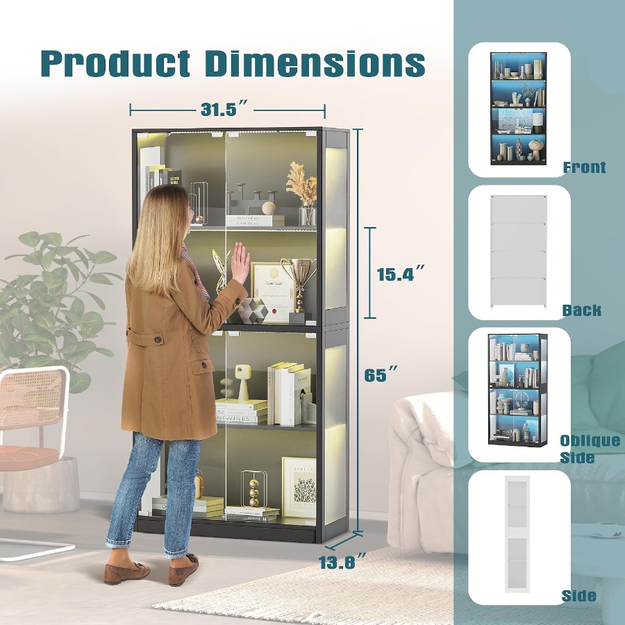 Display Cabinet with Glass Doo - огляд і ціна Lighting