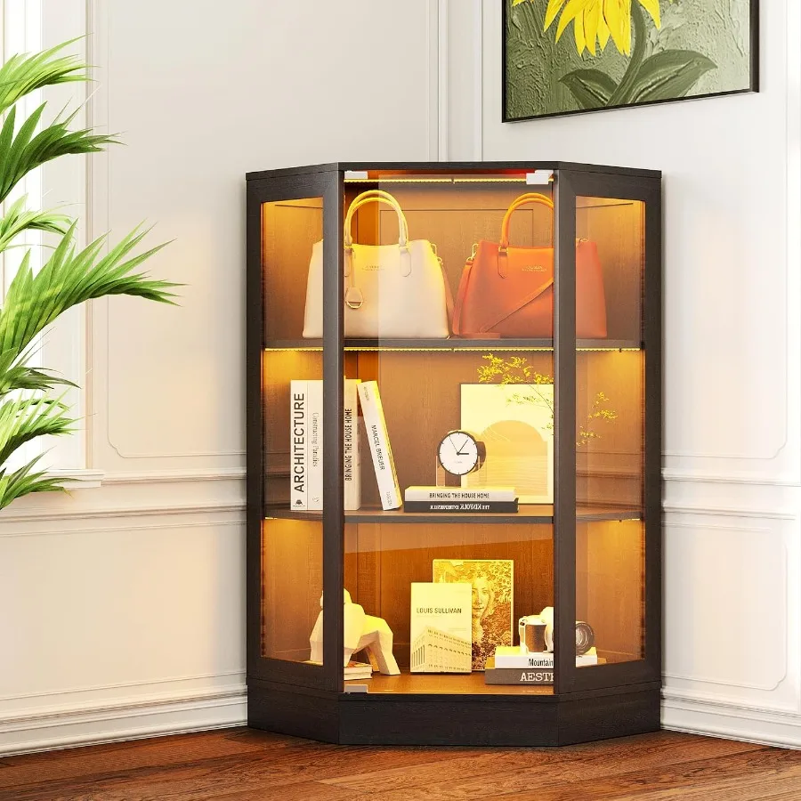 Corner display cabinet with gl - огляд і ціна Lighting