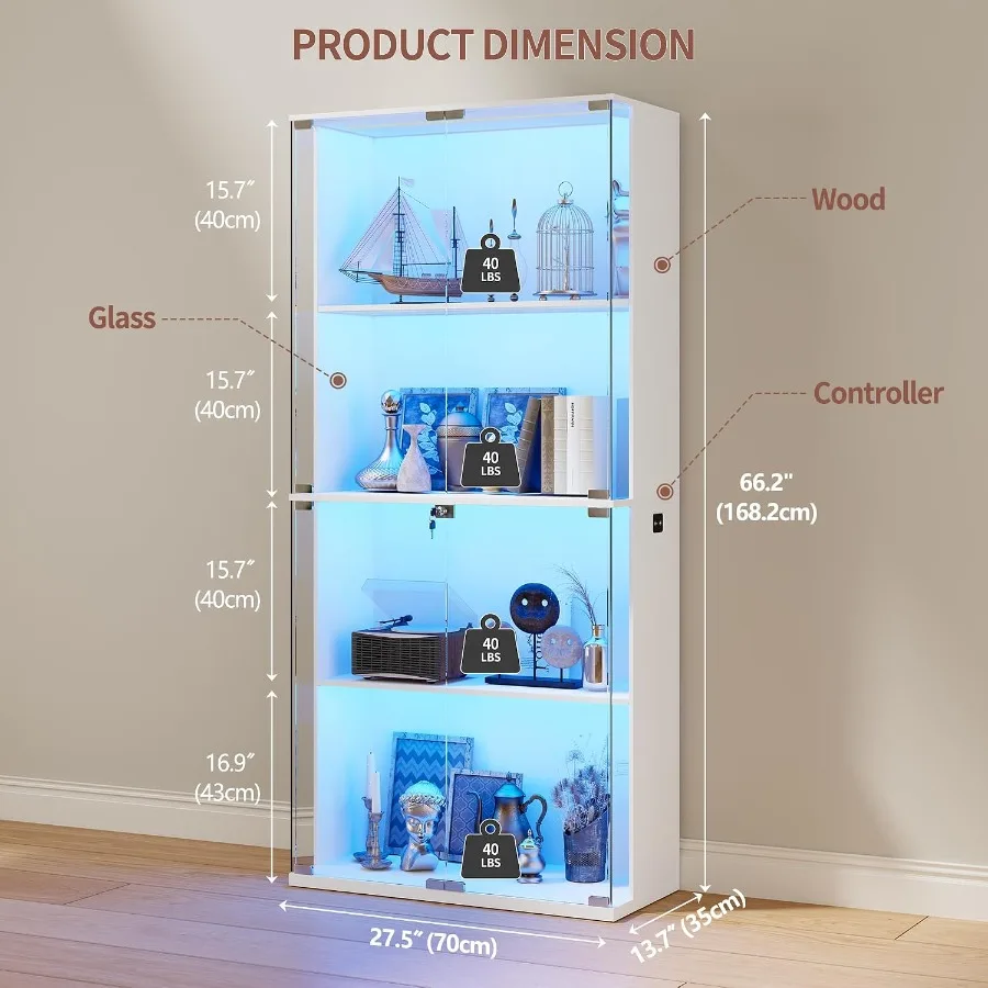 Locking Glass Display Cabinet  - огляд і ціна Lighting