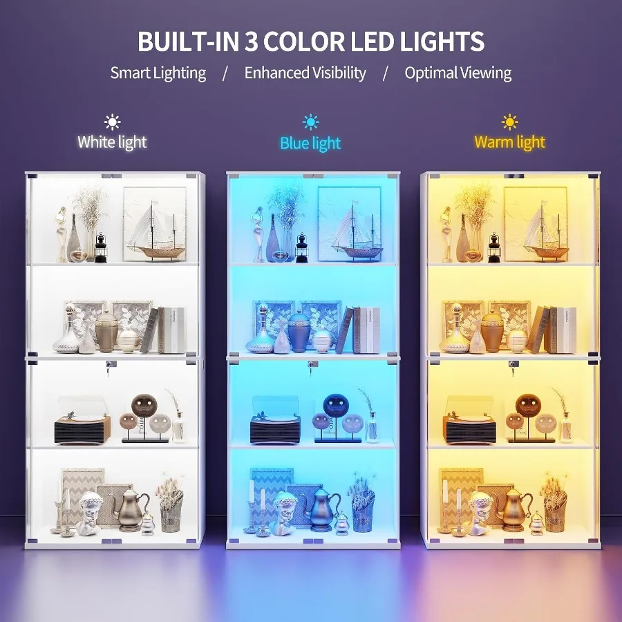 Locking Glass Display Cabinet  - огляд і ціна Lighting