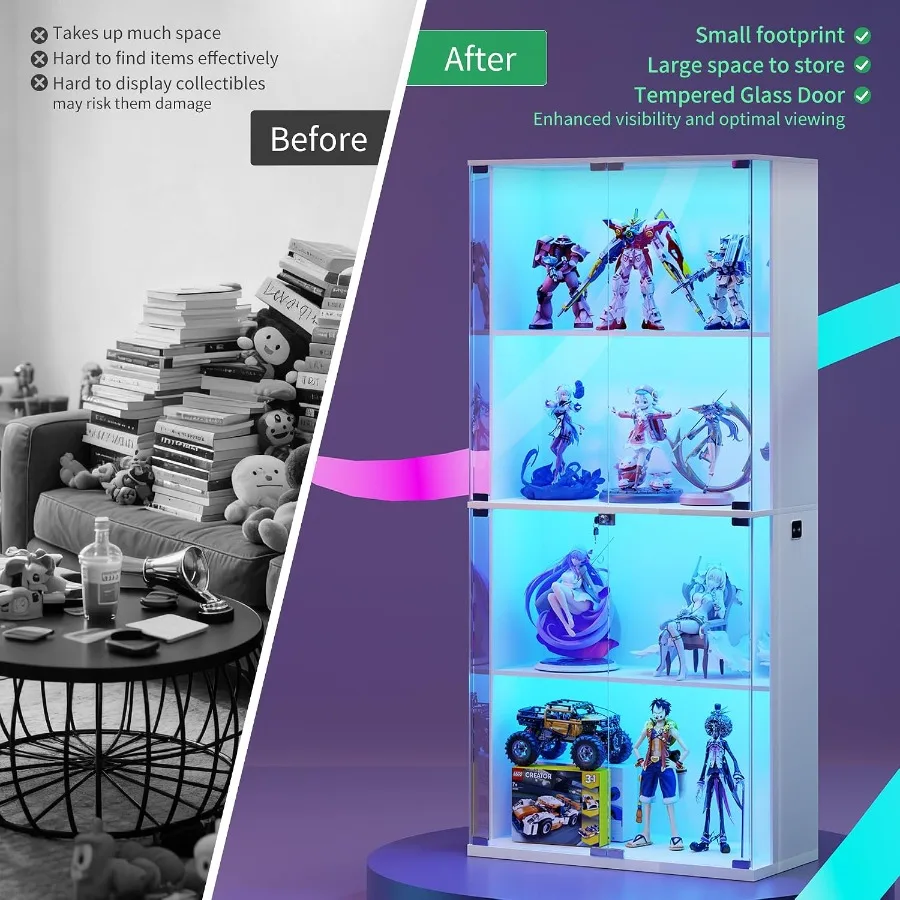 Locking Glass Display Cabinet  - огляд і ціна Lighting